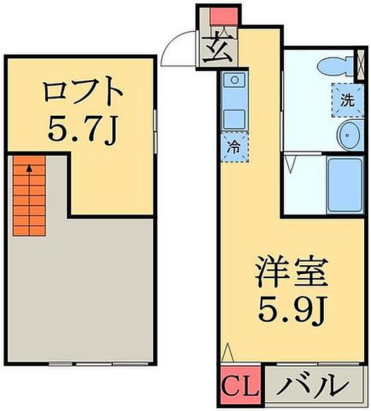 ハプナ本町 ｜千葉県千葉市中央区本町２丁目(賃貸アパート1R・2階・21.76㎡)の写真 その2