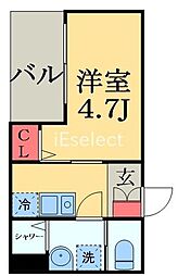 MELDIA京成稲毛（メルディア） 1階1Kの間取り