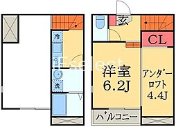 グランシェルズ 1階1Kの間取り