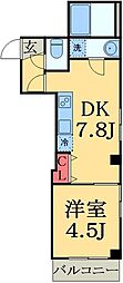 シャルム・ドゥ・プランドール1 1DKの間取図画像