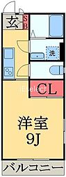 ハツキ#2 1Kの間取図画像