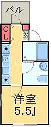 Fleurchiba 1Kの間取図画像