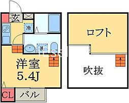 パーリッシィ稲毛 1Kの間取図画像