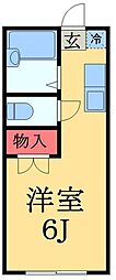 エステートピアシティ5A棟 ワンルームの間取図画像