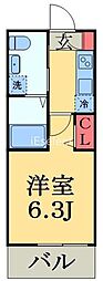 ラリヴィエールテール稲毛 1Kの間取図画像