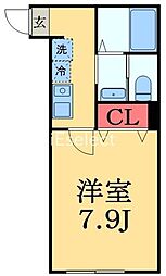 パステールグラン大森台 1Kの間取図画像
