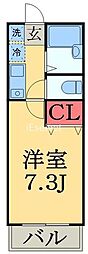 プレステージ幕張 1Kの間取図画像