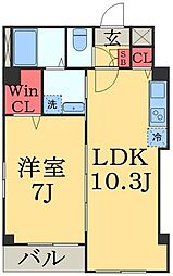 Lesfeuille 1LDKの間取図画像