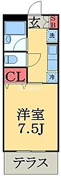 カーサノザキ5 1Kの間取図画像
