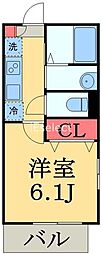 MELDIA新検見川2 1Kの間取図画像