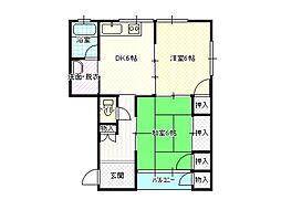 ハイツパークタウン 2DKの間取図画像