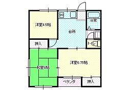ハイツヤマセ 3DKの間取図画像