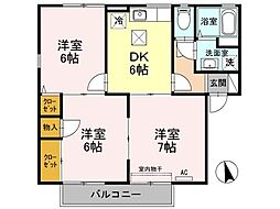 間取図画像 3DK