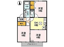 シャンドフルールA 3DKの間取図画像