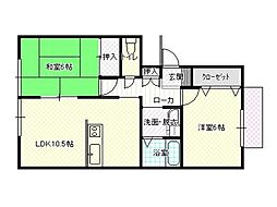 カームヒルズ 2LDKの間取図画像