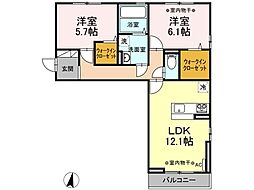 ラトン・ラヴール 2LDKの間取図画像