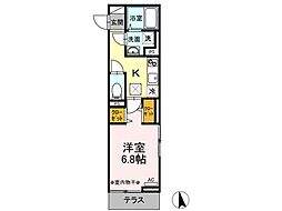 リナーシェA 1Kの間取図画像
