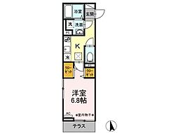 リナーシェA 1Kの間取図画像