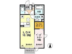 サンリジェール 1LDKの間取図画像