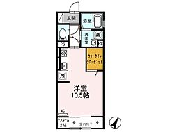 プランドールB ワンルームの間取図画像
