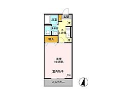 ロイヤルパレス春日山 1Kの間取図画像