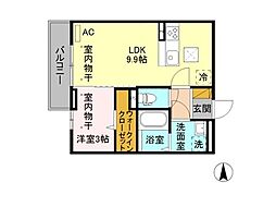 サニーガーデン 1LDKの間取図画像