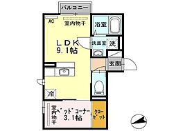 アネシス寺町 1LDKの間取図画像
