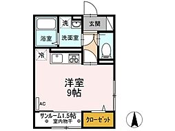 アクシス寺町 ワンルームの間取図画像
