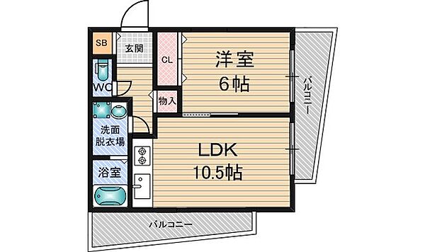 キャニスコート上新庄 ｜大阪府大阪市東淀川区上新庄３丁目(賃貸マンション1LDK・4階・43.20㎡)の写真 その2