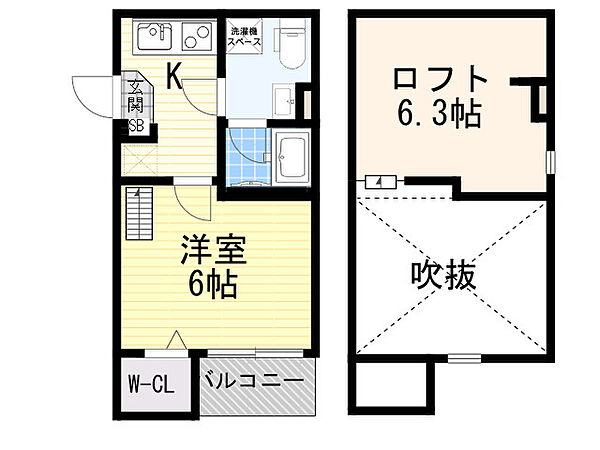 ロシェ下新庄 ｜大阪府大阪市東淀川区下新庄５丁目(賃貸アパート1K・2階・21.63㎡)の写真 その2