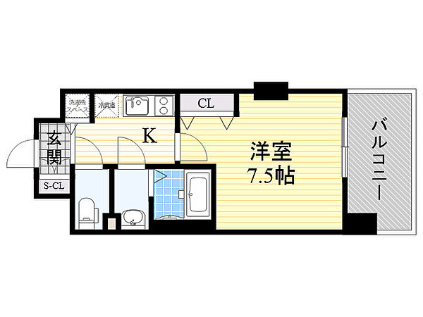 Luxe三国2 ｜大阪府大阪市淀川区新高４丁目(賃貸マンション1K・2階・23.78㎡)の写真 その2