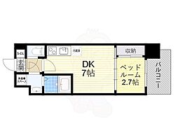 セレニテ新大阪エクラ 11階1DKの間取り