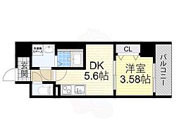 Serie東淀川 6階1DKの間取り