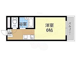サンロイヤル柴島パート3 1Kの間取図画像