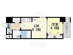 セノアタワー新大阪 2階1LDKの間取り