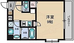 アドバンス新大阪City Life 4階1Kの間取り