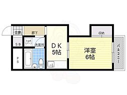 カトレヤハイツ 1DKの間取図画像