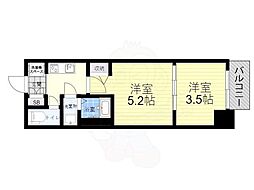 MJC大阪リベルテ 1DKの間取図画像