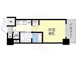 エスリード新大阪NORTH 1Kの間取図画像