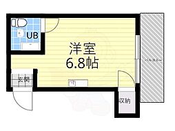 α・淀川 ワンルームの間取図画像