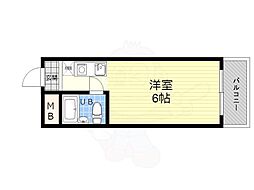 ダイドーメゾン上新庄 ワンルームの間取図画像