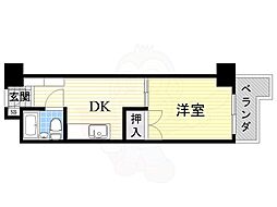 東三国グランドハイツ北 1DKの間取図画像