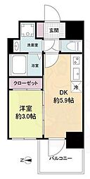 大阪市淀川区西宮原1丁目マンション 1DKの間取図画像