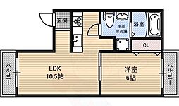 カテナ豊里 1LDKの間取図画像