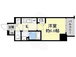 スワンズシティ塚本アクシア 1Kの間取図画像