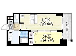 プレサンス新大阪ジェイズ 1LDKの間取図画像