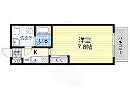 セレニテ新大阪 1Kの間取図画像