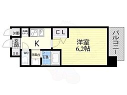 ララプレイス新大阪シエスタ 1Kの間取図画像