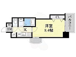 Luxe新大阪EAST1 1Kの間取図画像