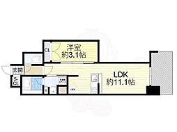 リビオメゾン新大阪 1LDKの間取図画像